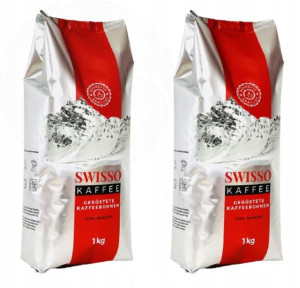 2 x SWISSO KAFFEE Kawa Ziarnista 100% Arabica 1kg