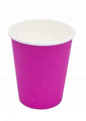 Kubki papierowe jednorazowe różowe 250ml 50sz kawy