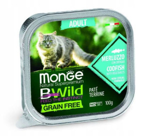 MONGE BWILD pasztet z dorszem dla kota 100g