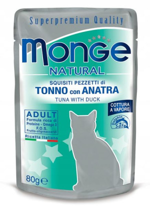 MONGE saszetka dla kota tuńczyk z kaczką 80g