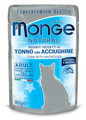 MONGE saszetka dla kota tuńczyk z anchois 80g