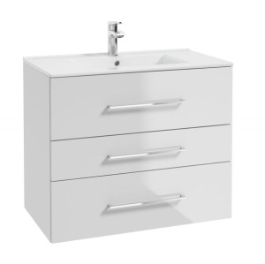 DEFTRANS LUIZJANA D80 zestaw szafka+umywalką 80x46cm biała 032-D-08001+1724