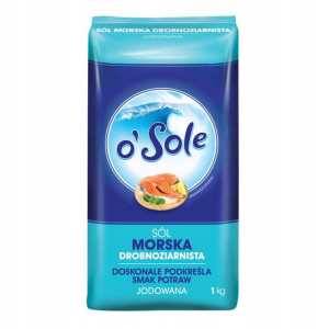 O'sole Sól Morska Jodowana Drobnoziarnista 1kg