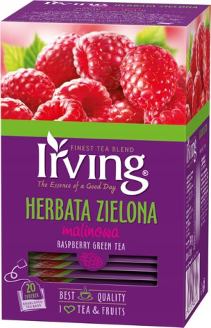 Irving Herbata Zielona Malinowa 20 torebek