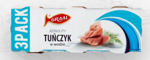 Graal Tuńczyk Jednolity w Wodzie 3x80g