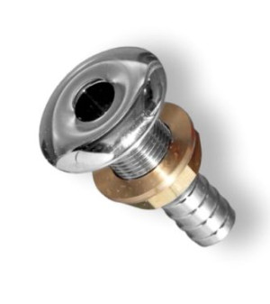 Przejście Burtowe Mosiądz Chromowany Z Końcówką Na Wąż 3/8" 13 Mm