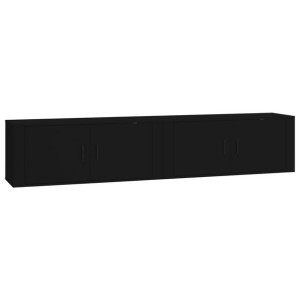 Wiszące szafki telewizyjne, 2 szt., czarne, 100x34,5x40 cm