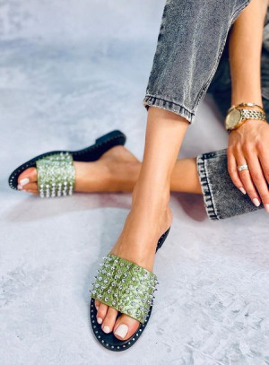 Klapki z ćwiekami FENTON GREEN 38