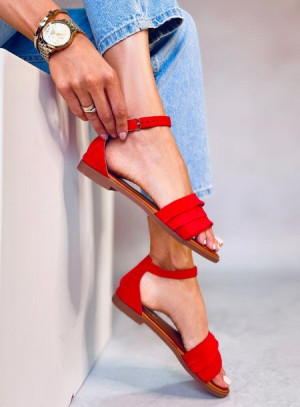 Sandałki damskie czerwone S060195 RED 36