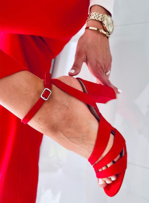 Sandałki na obcasie LESLIE RED 38