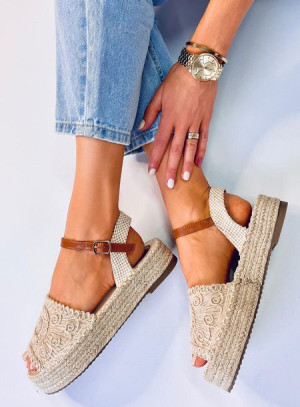 Sandałki espadryle Boho INGRAM BEIGE 39