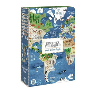 Puzzle mapa odkryj świat 200 elementów Londji