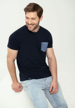 Męski T-shirt Koszulka Z Krótkim Rękawem I Kieszonką T-simple Xl