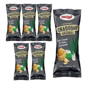 6x Mogyi Crasssh! Orzeszki ziemne o smaku cebulki ze śmietanką 60g