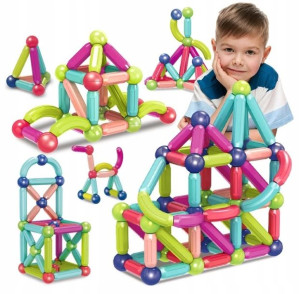 Klocki Magnetyczne Edukacyjne Magnetic Sticks Konstrukcyjne Xl