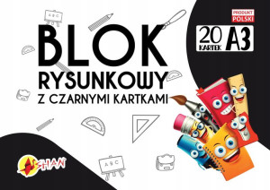 Blok rysunkowy z czarnymi kartkami A3