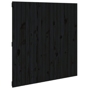 Wezgłowie łóżka, czarne, 108x3x110 cm, lite drewno sosnowe