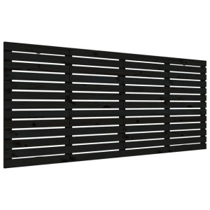 Wezgłowie łóżka, czarne, 186x3x91,5 cm, lite drewno sosnowe