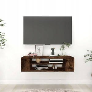 Wisząca szafka pod TV, przydymiony dąb, 100x30x26,