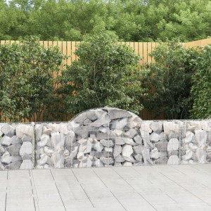 Kosze gabionowe, 9 szt, 200x30x60/80 cm, galwanizo