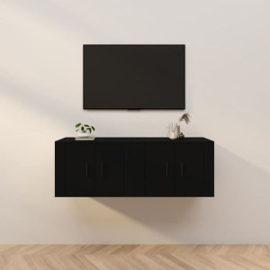 Wiszące szafki telewizyjne, 2 szt., czarne, 57x34,