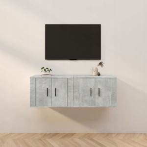 Wiszące szafki TV, 2 szt., szarość betonu, 57x34,5