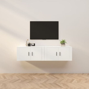 Wiszące szafki telewizyjne, 2 szt., białe, 80x34,5