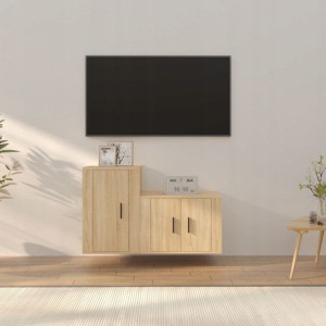 Zestaw 2 szafek TV, dąb sonoma, materiał drewnopoc