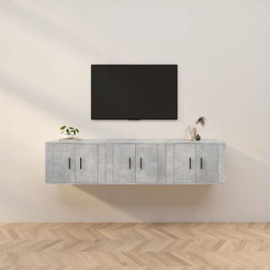 Wiszące szafki TV, 3 szt., szarość betonu, 57x34,5