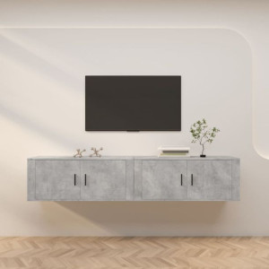 Wiszące szafki TV, 2 szt., szarość betonu, 100x34,