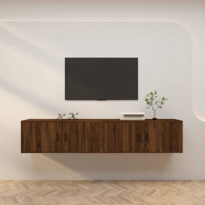 Wiszące szafki TV, 2 szt., brązowy dąb, 100x34,5x4