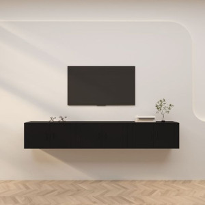 Wiszące szafki telewizyjne, 3 szt., czarne, 80x34,