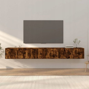 Wiszące szafki TV, 3 szt., przydymiony dąb, 100x34