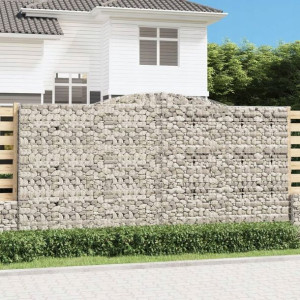 Kosze gabionowe, 4 szt, 400x50x200/220 cm, galwani