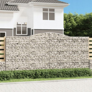 Kosze gabionowe, 4 szt, 400x50x180/200 cm, galwani