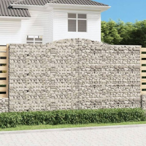 Kosze gabionowe, 2 szt, 400x50x220/240 cm, galwani