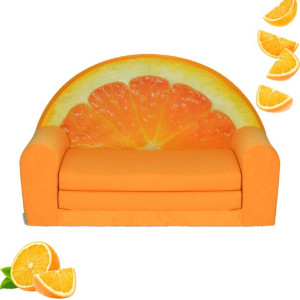 Sofa Sofka Dziecięca Mini Kanapa Łóżko Pomarańcza