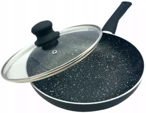 PATELNIA z pokrywką 26 CM MARMUREK INDUKCJA GAZ KH