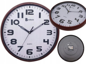 Zegar Ścienny Klasyczny Brązowy Duże Cyfry 30 Cm