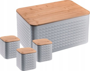 Chlebak Pojemniki Zestaw Kawa Cukier Herbata 4w1
