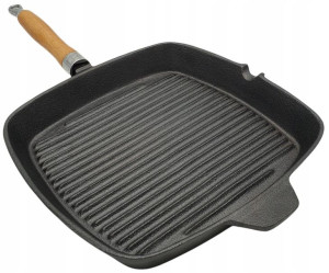 PATELNIA ŻELIWNA GRILLOWA 26cm Ciężka GAZ Indukcja
