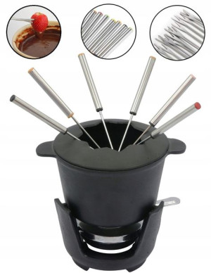 FONDUE ŻELIWNE ZESTAW dla 6 OSÓB Fondue palnik KH