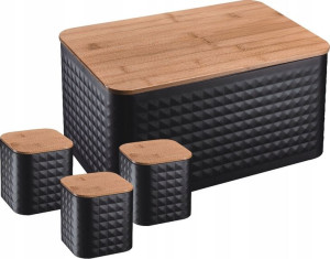 Chlebak Pojemniki Zestaw Kawa Cukier Herbata 4w1