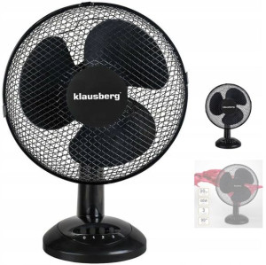 WENTYLATOR WIATRAK biurkowy mocny cichy 40W czarny