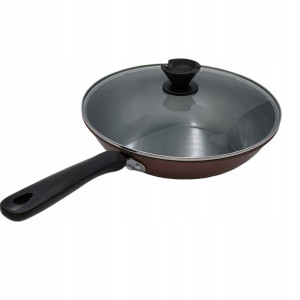 WOK PATELNIA 33 cm INDUKCJA GAZ pokrywka głęboki