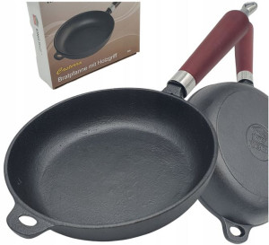 PATELNIA 24 cm ŻELIWNA Głęboka INDUKCJA GAZ Ciężka