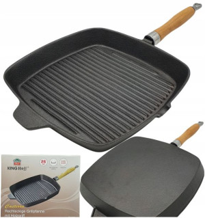 PATELNIA ŻELIWNA GRILLOWA 26cm Ciężka GAZ Indukcja