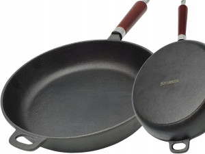 PATELNIA 28 cm ŻELIWNA Głęboka INDUKCJA GAZ Ciężka