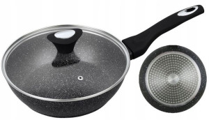 PATELNIA WOK POKRYWKA marmurkowa granitowa KH-1171