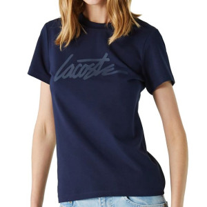 Lacoste t-shirt koszulka damska crew neck granatowy TF0238 L